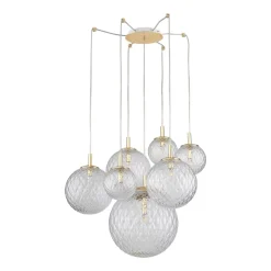 Lampa Wisząca CADIX Złoty Szklane Klosze 7xG9