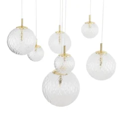 Lampa Wisząca CADIX Złoty Szklane Klosze 7xG9