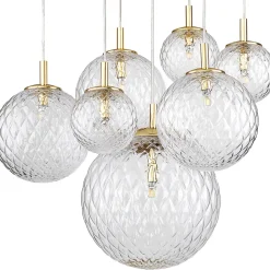 Lampa Wisząca CADIX Złoty Szklane Klosze 7xG9