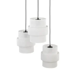 Lampa wisząca CALISTO czarna abażur biały 3xE27