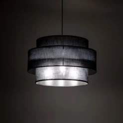 Lampa Wisząca CALISTO Czarny Abażur 3xE27 50cm
