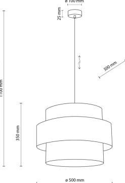 Lampa Wisząca CALISTO Czarny Abażur 3xE27 50cm