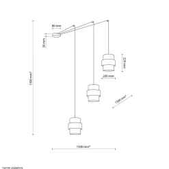 Lampa Wisząca CALISTO Juta Abażury 3xE27