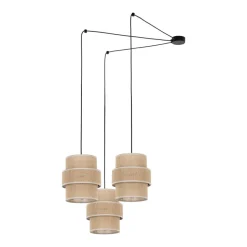 Lampa Wisząca CALISTO Juta Abażury 3xE27