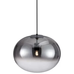 Lampa Wisząca CAMPANIA Czarny Szklany Klosz 1xE27 40cm