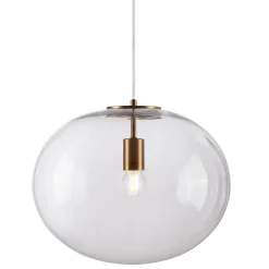 Lampa Wisząca CAMPANIA Złoty Transparentny Szklany Klosz 1xE27 40cm