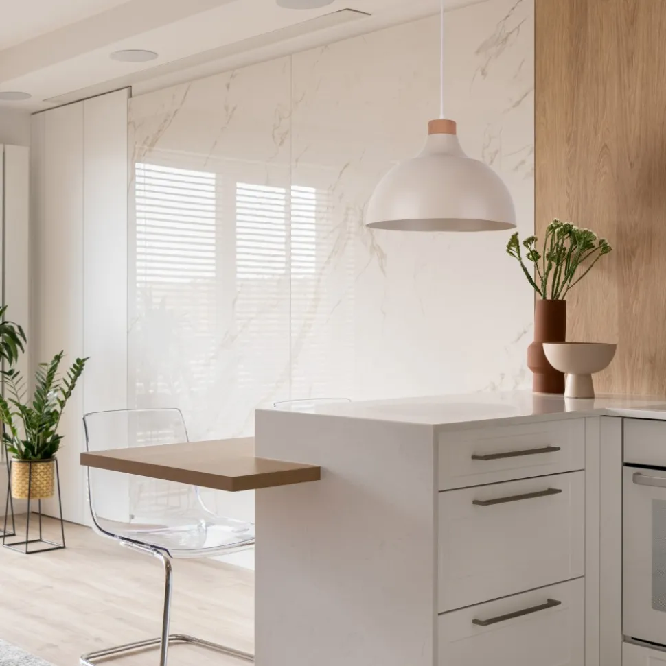 Lampa Wisząca CAP Beżowy Metalowy Klosz 1xE27 34cm