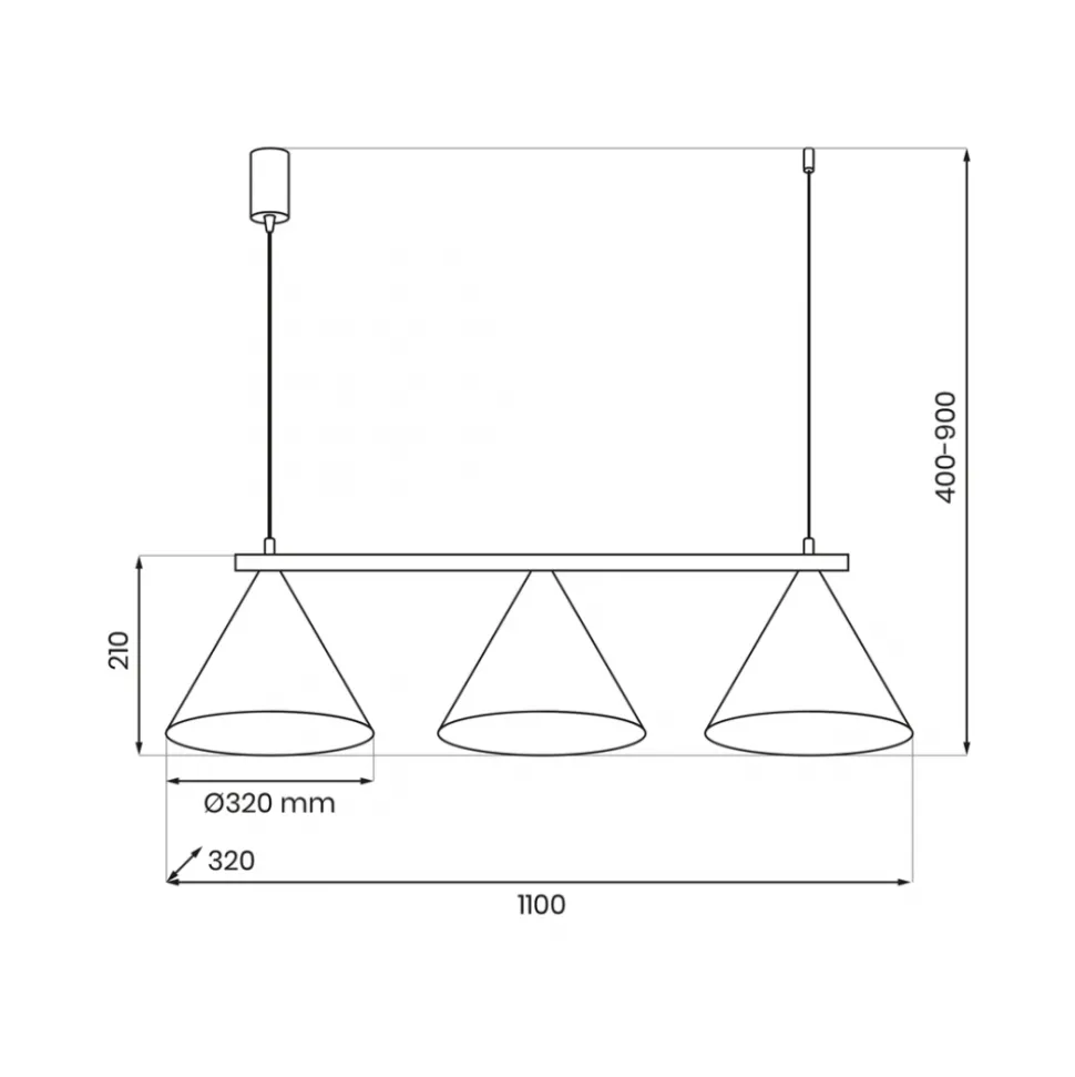 Lampa wisząca CAPITAL Czarna Metalowa 3xGX53