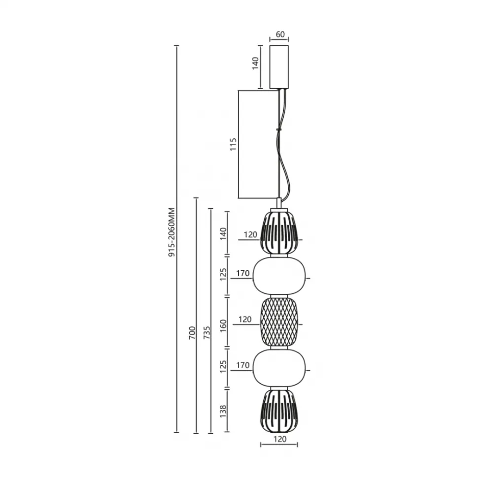 Lampa Wisząca CARO Srebrny Szklane Klosze 40W LED 17cm
