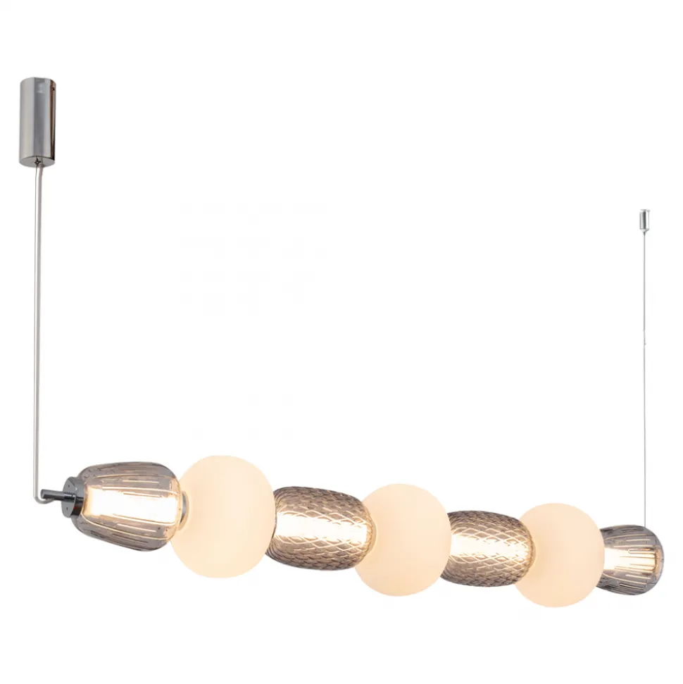 Lampa Wisząca CARO Srebrny Szklane Klosze 42W LED