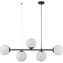 Lampa Wisząca CELESTE Czarny Szklane Klosze 5xE27