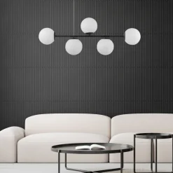 Lampa Wisząca CELESTE Czarny Szklane Klosze 5xE27
