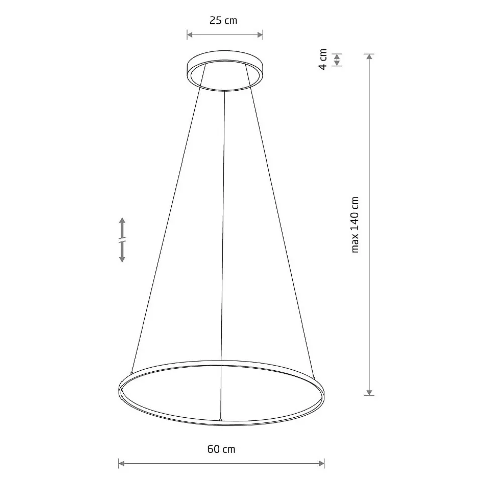 Lampa Wisząca CIRCOLO Czarny 21W LED 4000K 60cm