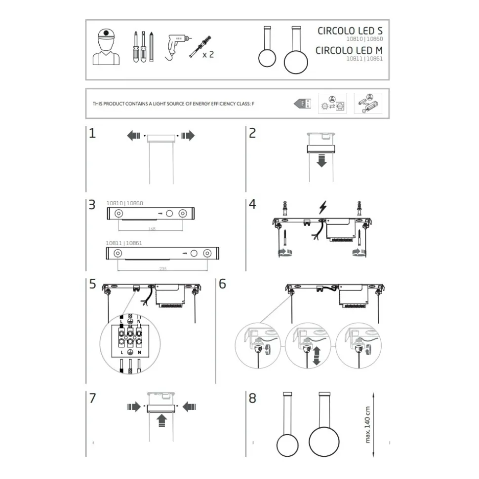Lampa Wisząca CIRCOLO P Czarny 21W LED 4000K 60cm