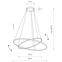 Lampa wisząca CIRCOLO POWER LED biała 67W 3000K