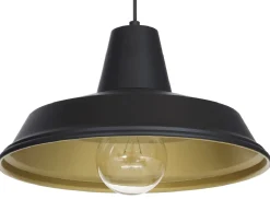 Lampa Wisząca CLASS Czarny Złoty Metalowy Klosz 1xE27 36cm