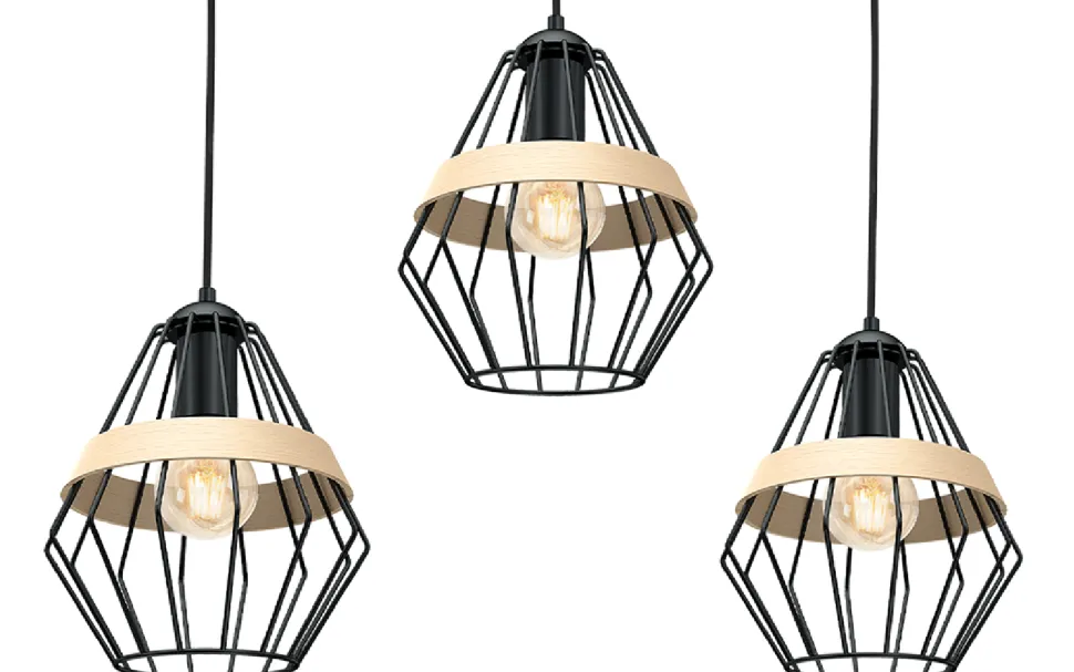 Lampa wisząca CLIFF BLACK 3xE27