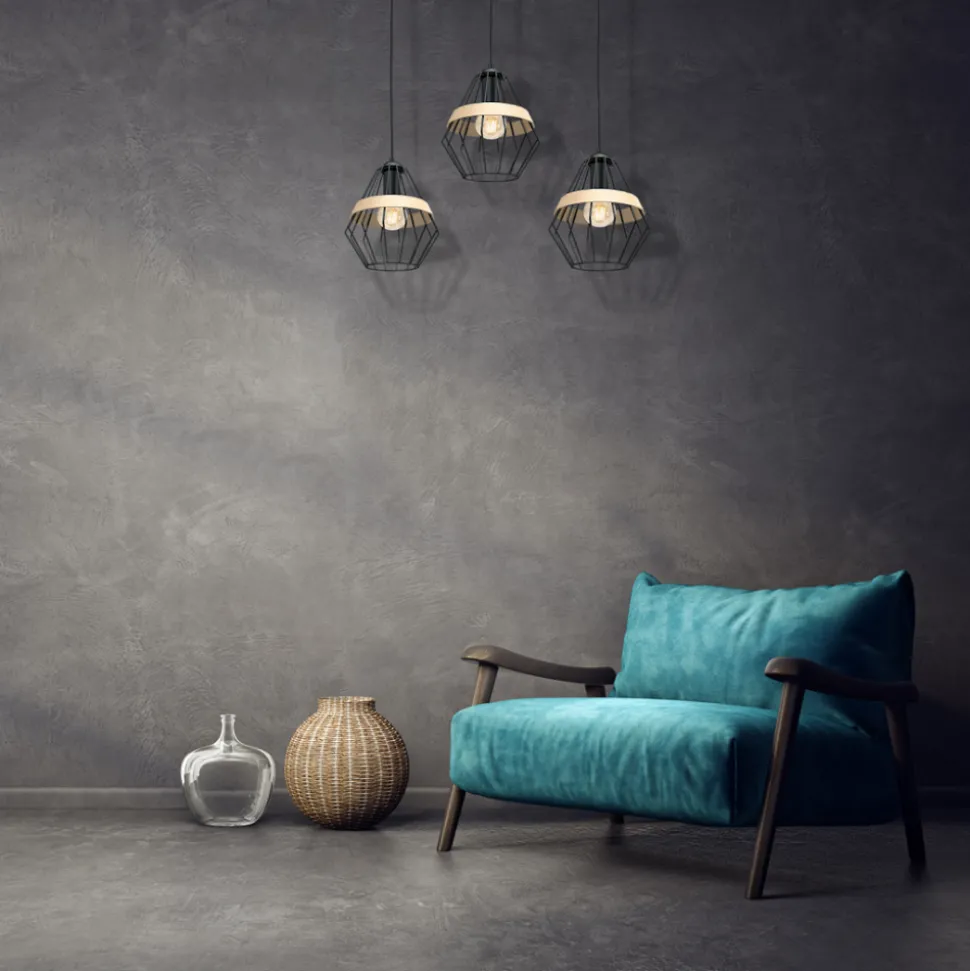 Lampa wisząca CLIFF BLACK 3xE27