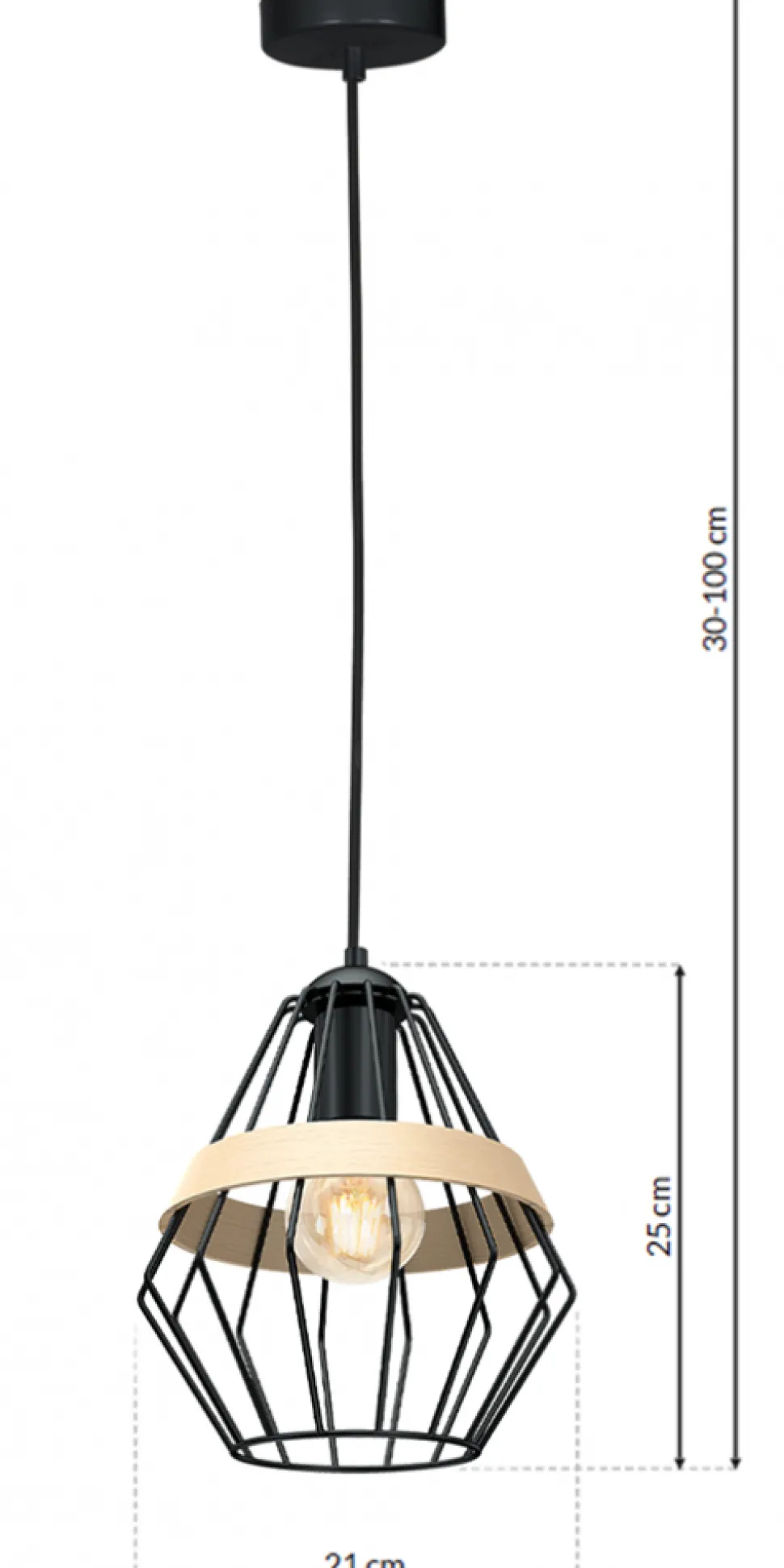Lampa wisząca CLIFF BLACK 1xE27