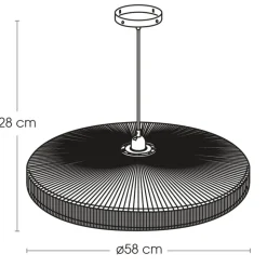 Lampa wisząca 58cm beżowa Bellamy