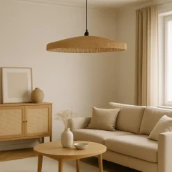 Lampa wisząca 58cm beżowa Bellamy
