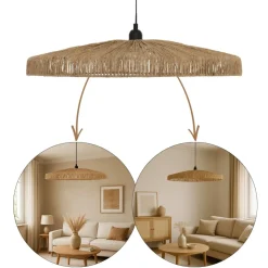Lampa wisząca 58cm beżowa Bellamy