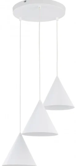 Lampa Wisząca CONO Biały Metalowe Klosze 3xE27 40cm