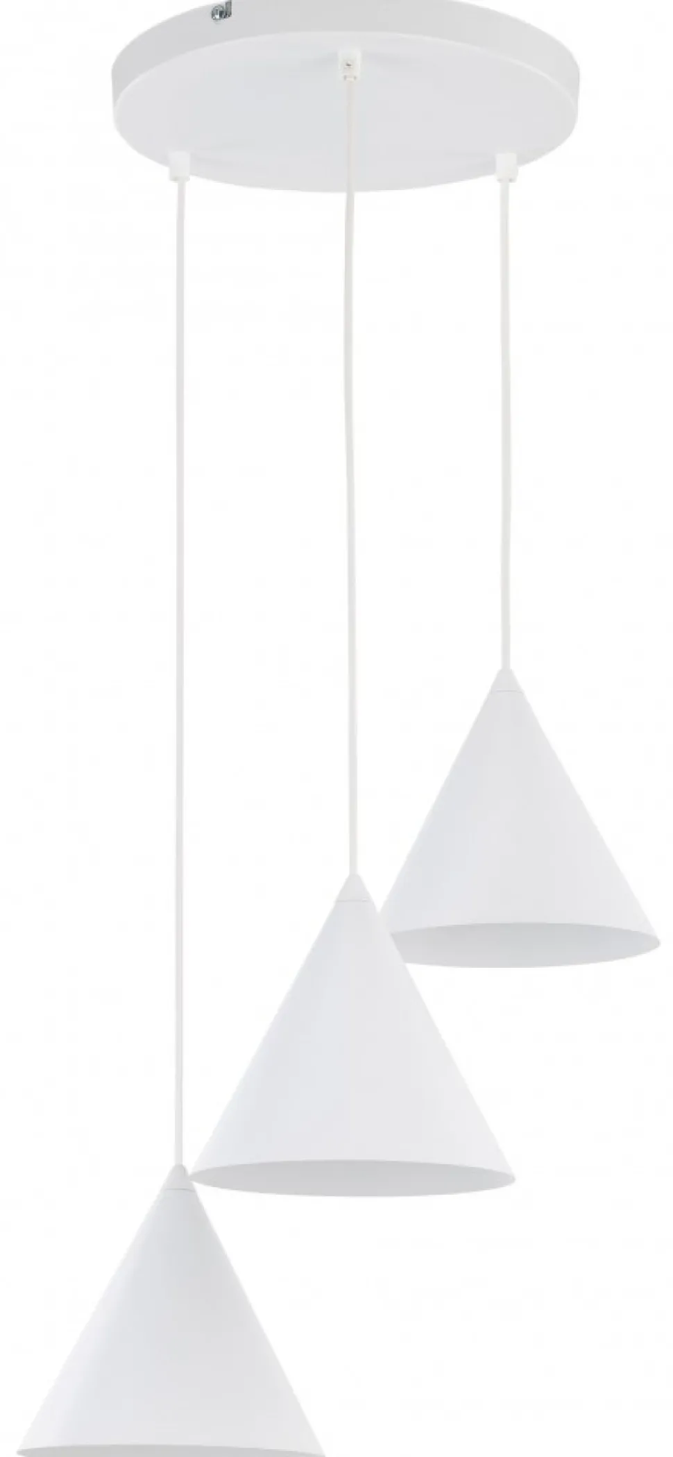 Lampa Wisząca CONO Biały Metalowe Klosze 3xE27 40cm