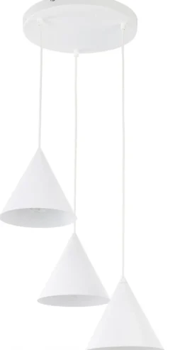 Lampa Wisząca CONO Biały Metalowe Klosze 3xE27 40cm