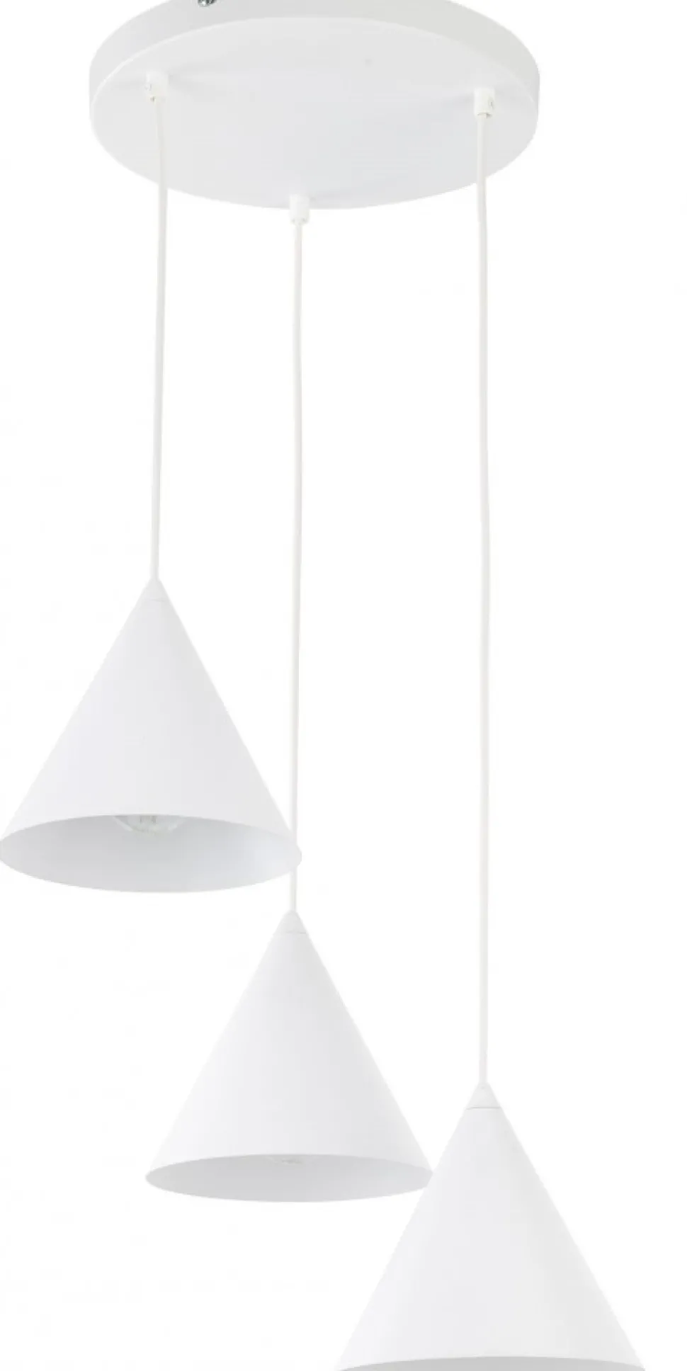 Lampa Wisząca CONO Biały Metalowe Klosze 3xE27 40cm