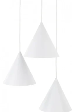 Lampa Wisząca CONO Biały Metalowe Klosze 3xE27 40cm