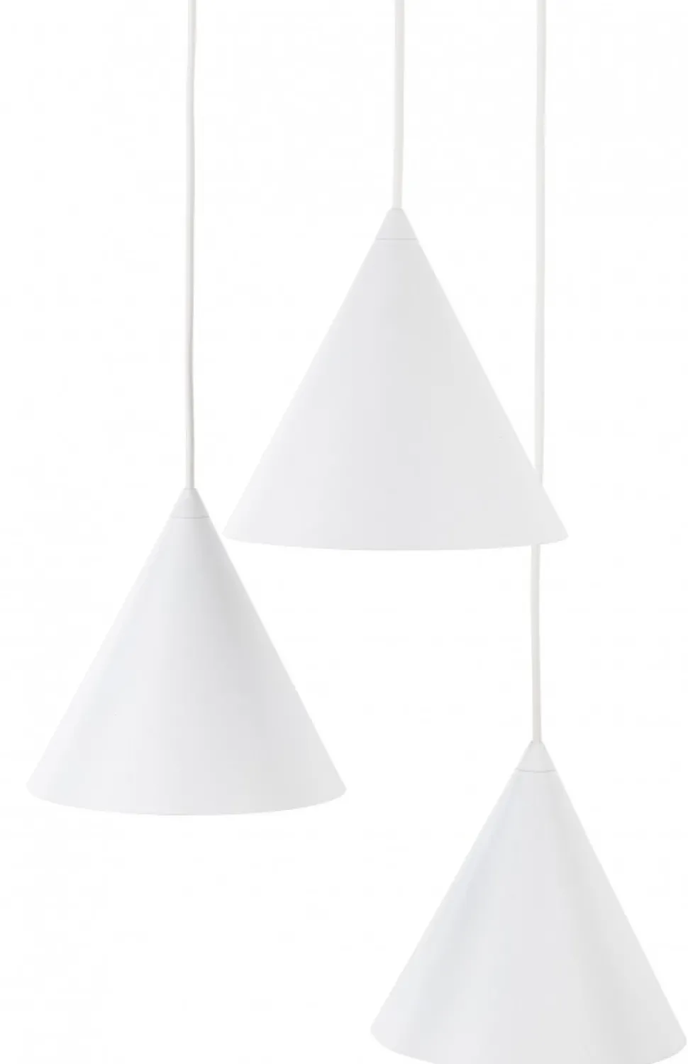 Lampa Wisząca CONO Biały Metalowe Klosze 3xE27 40cm