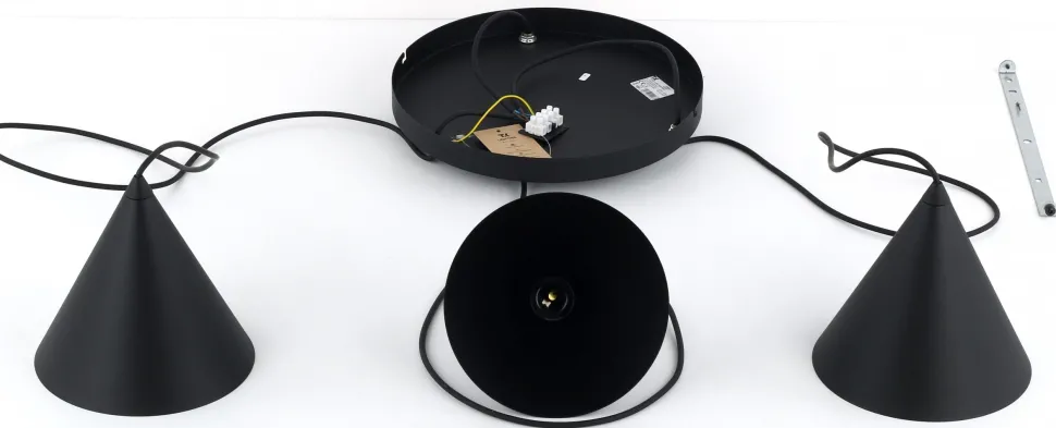 Lampa Wisząca CONO Czarny Metalowe Klosze 3xE27 40cm