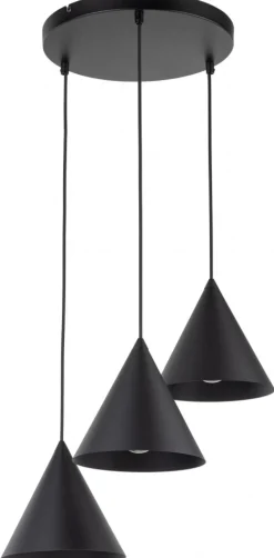 Lampa Wisząca CONO Czarny Metalowe Klosze 3xE27 40cm