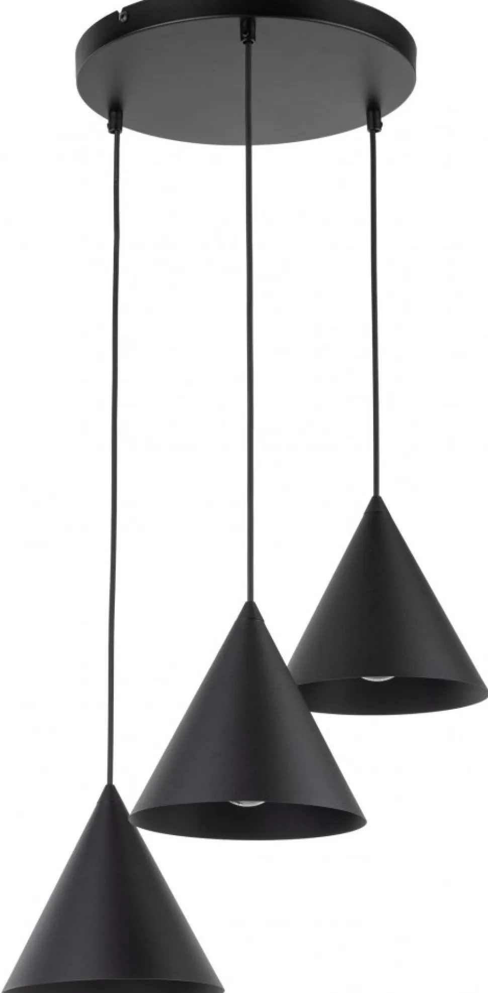 Lampa Wisząca CONO Czarny Metalowe Klosze 3xE27 40cm