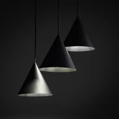 Lampa Wisząca CONO Czarny Metalowe Klosze 3xE27 40cm