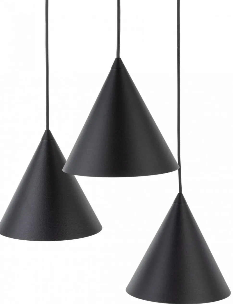 Lampa Wisząca CONO Czarny Metalowe Klosze 3xE27 40cm
