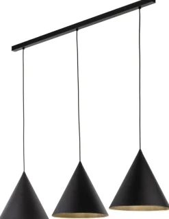 Lampa Wisząca CONO Czarny Metalowe Klosze 3xE27