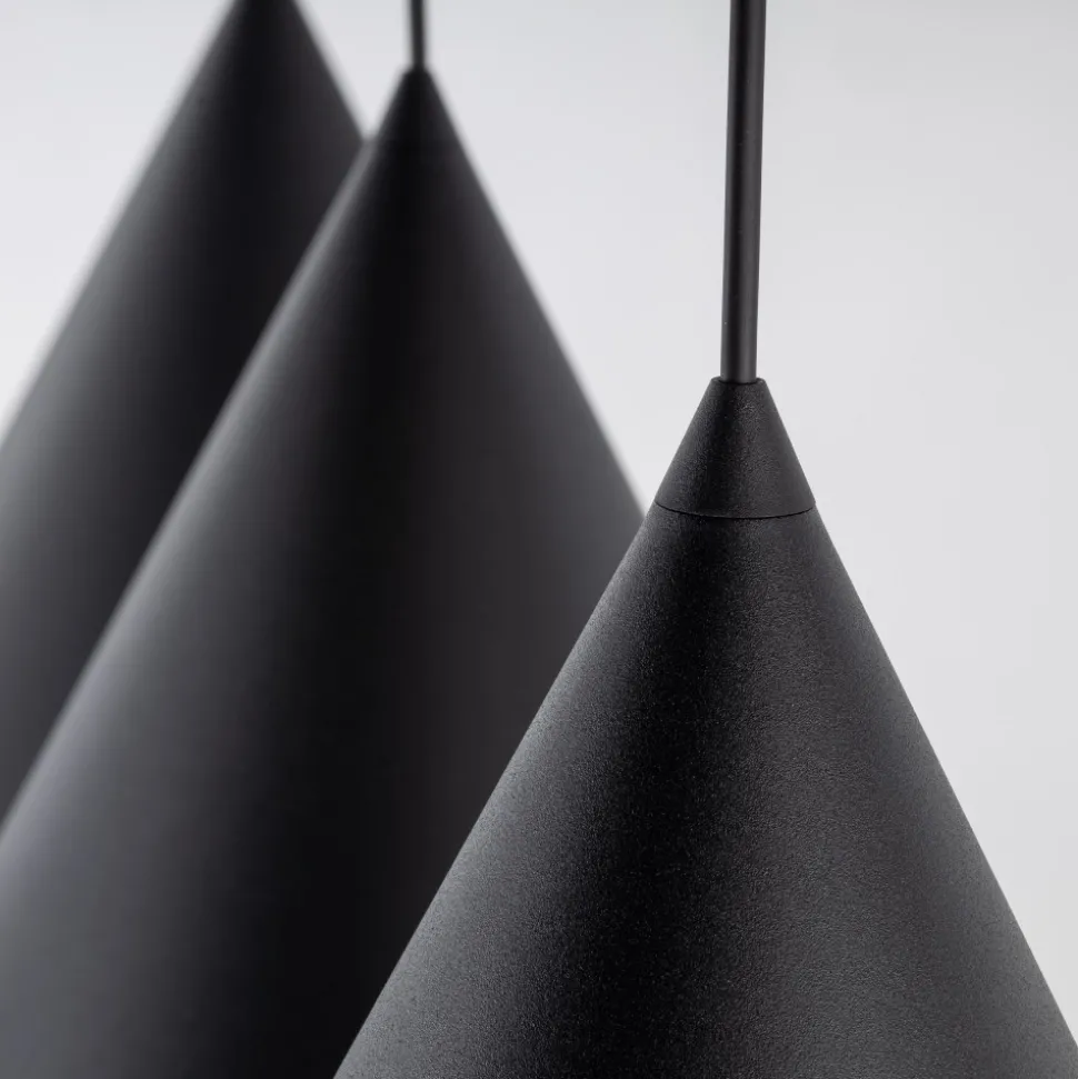 Lampa Wisząca CONO Czarny Metalowe Klosze 3xE27