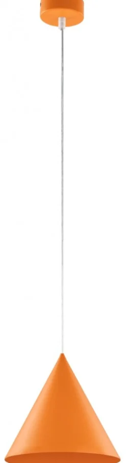 Lampa Wisząca CONO Pomarańczowy Metalowy Klosz 1xE27 19cm