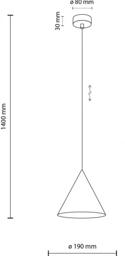 Lampa Wisząca CONO Pomarańczowy Metalowy Klosz 1xE27 19cm