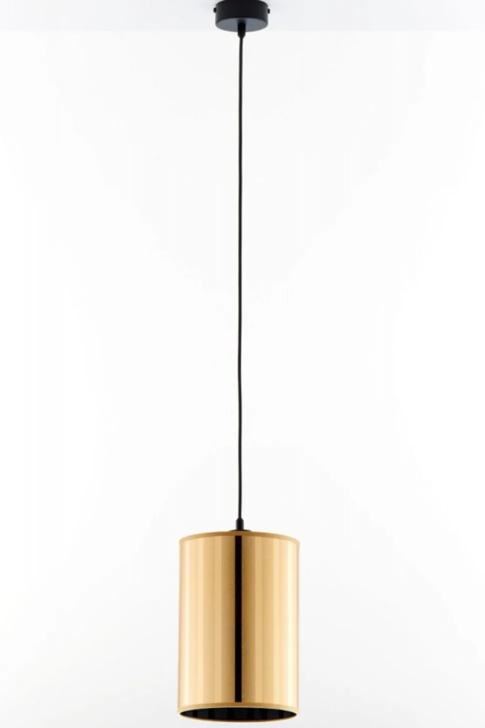 Lampa wisząca CORTINA czarna złoty klosz 1xE27