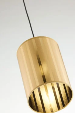 Lampa wisząca CORTINA czarna złoty klosz 1xE27