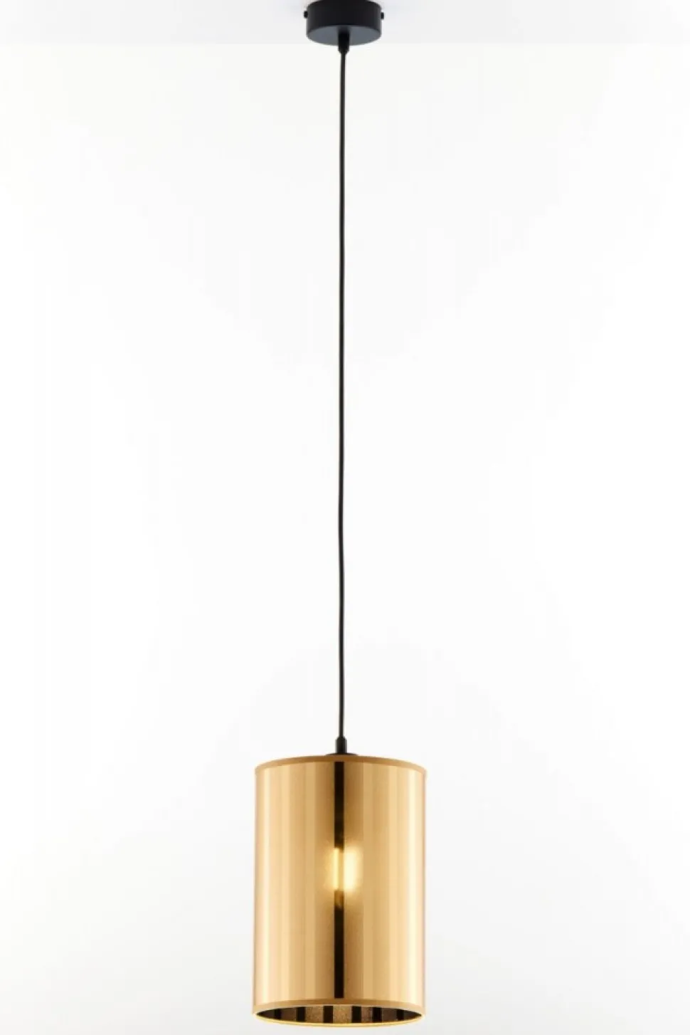 Lampa wisząca CORTINA czarna złoty klosz 1xE27