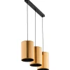 Lampa wisząca CORTINA czarna złoty klosz 3xE27