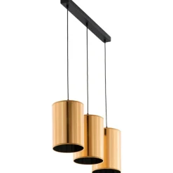 Lampa wisząca CORTINA czarna złoty klosz 3xE27