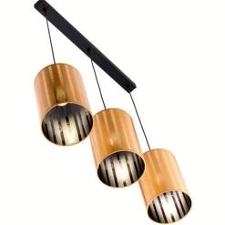Lampa wisząca CORTINA czarna złoty klosz 3xE27
