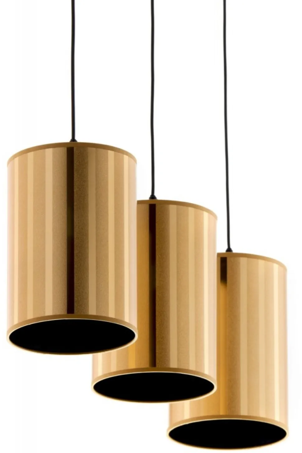 Lampa wisząca CORTINA czarna złoty klosz 3xE27