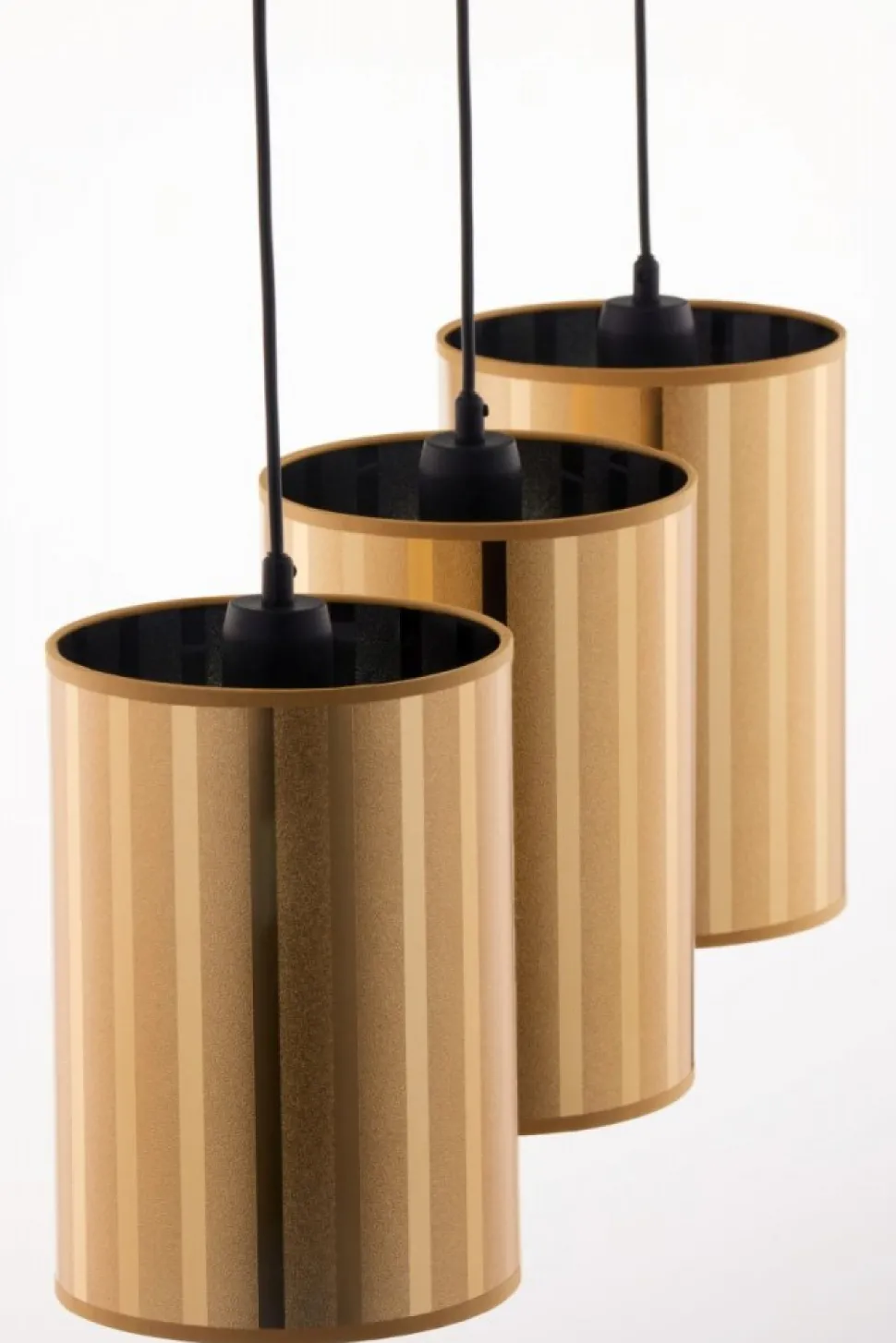 Lampa wisząca CORTINA czarna złoty klosz 3xE27