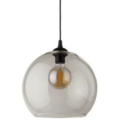 Lampa wisząca CUBUS czarna klosz grafit 1xE27 30 cm
